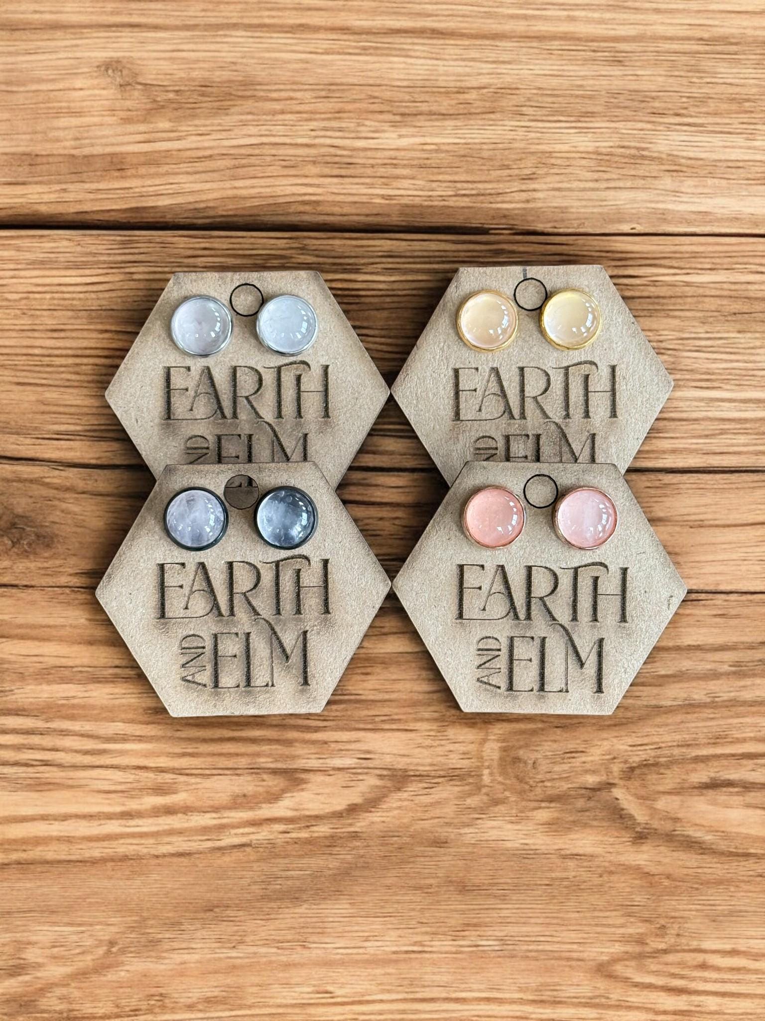 Rose Quartz in Metal Settings - earthandelm