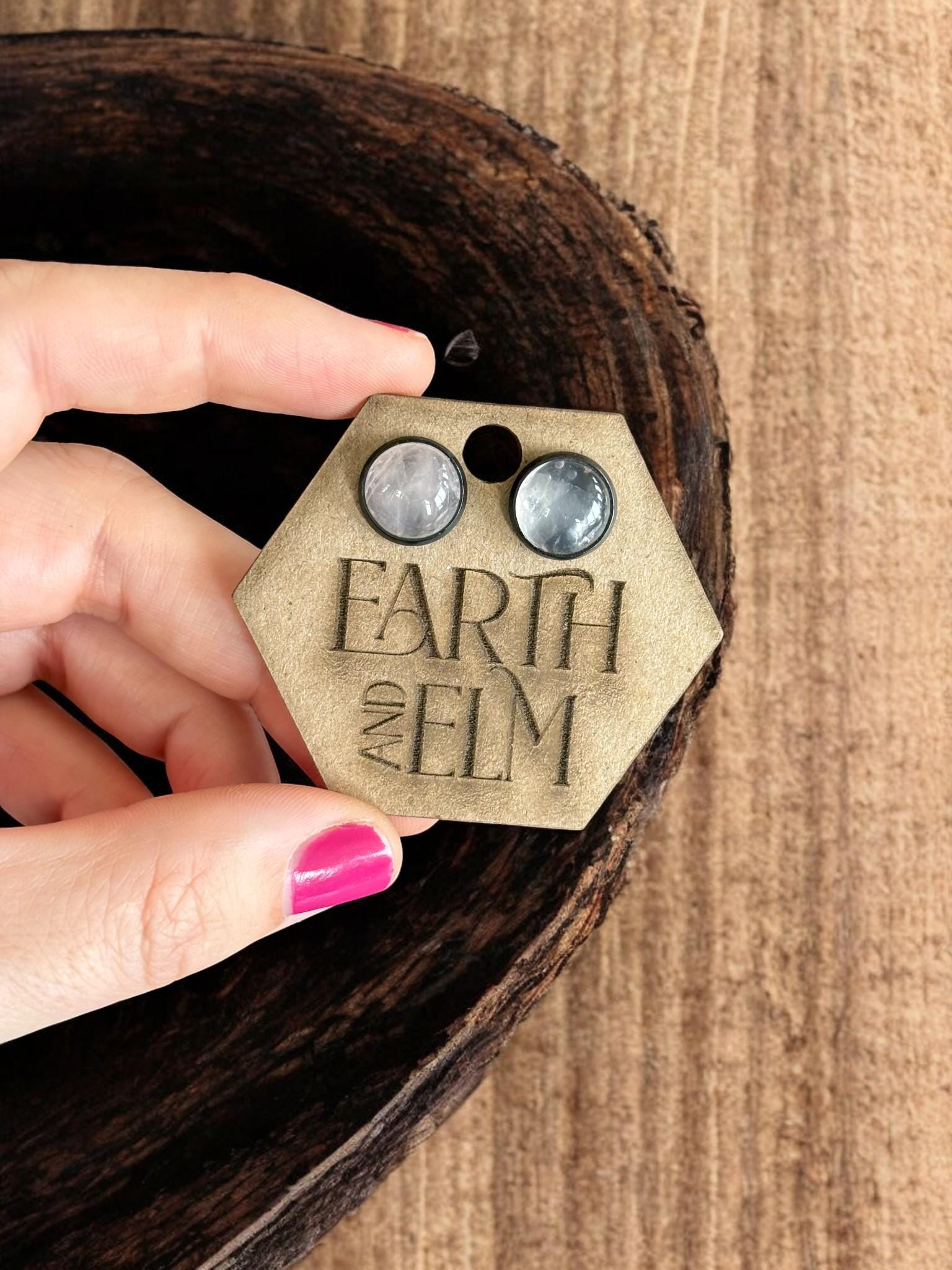 Rose Quartz in Metal Settings - earthandelm