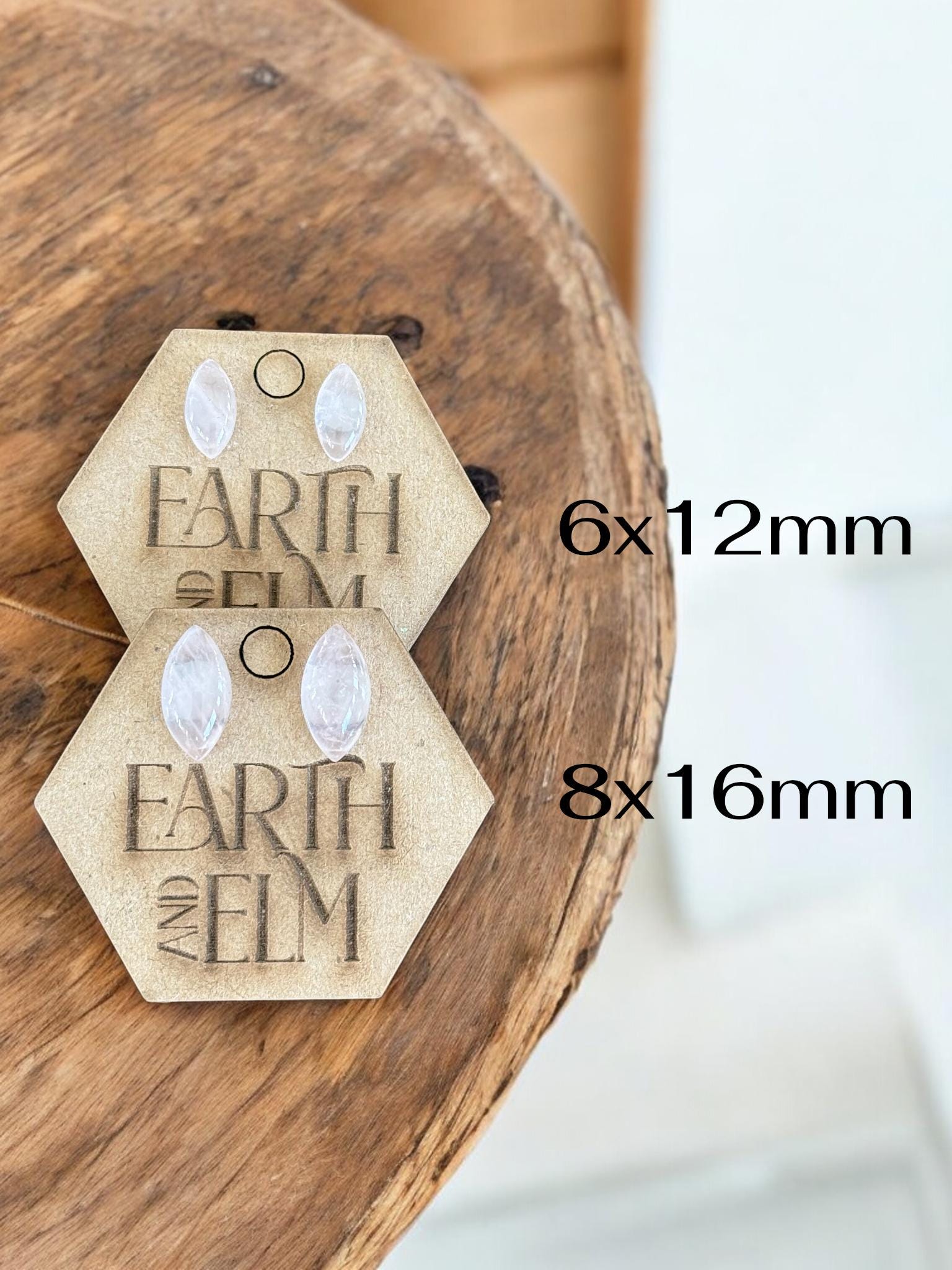 Rose Quartz Marquise Studs - earthandelm