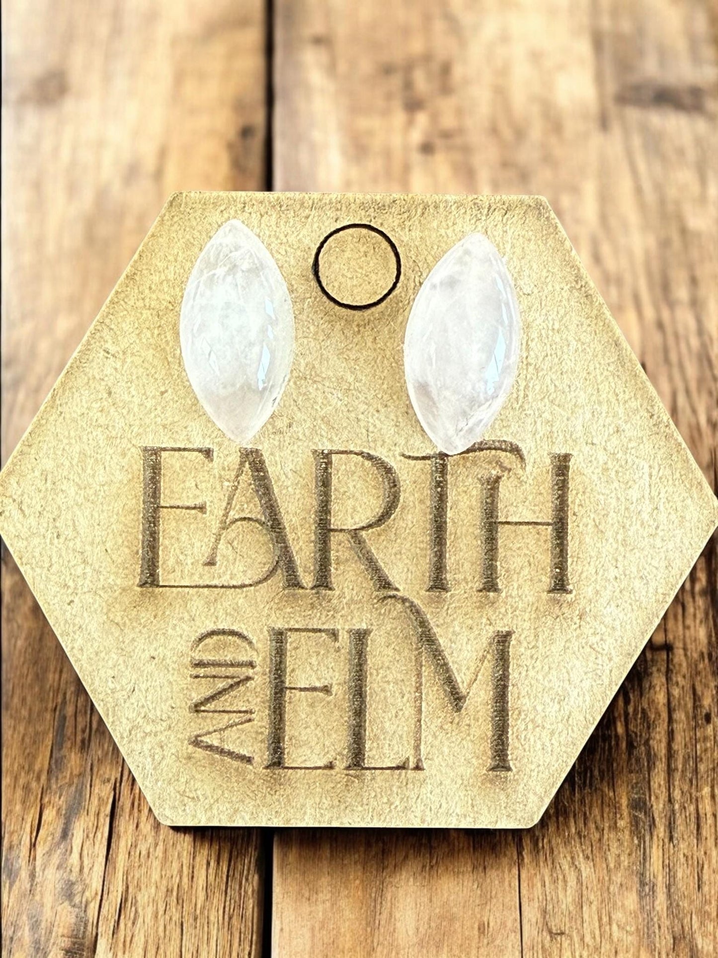 Rose Quartz Marquise Studs - earthandelm