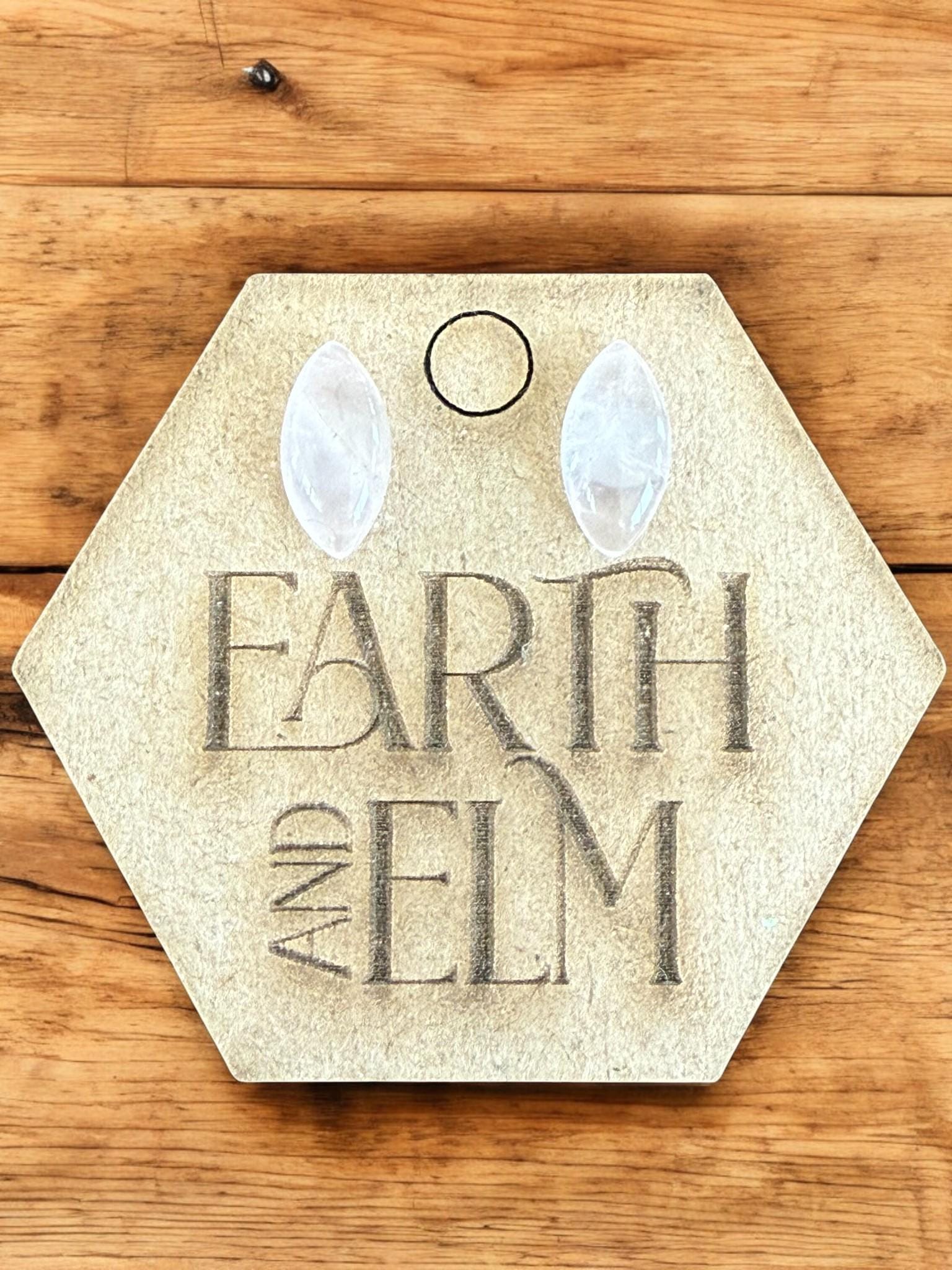 Rose Quartz Marquise Studs - earthandelm
