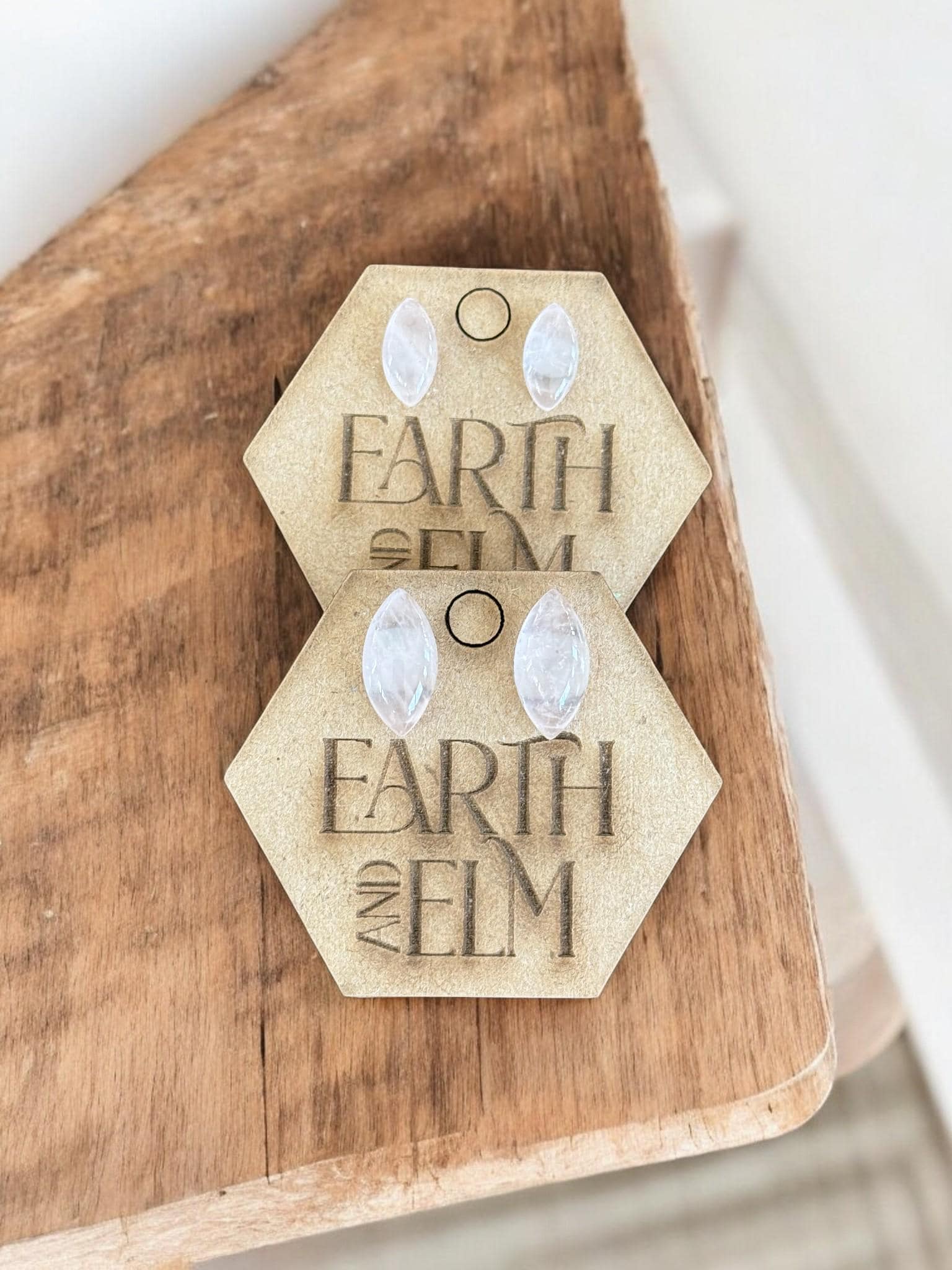 Rose Quartz Marquise Studs - earthandelm