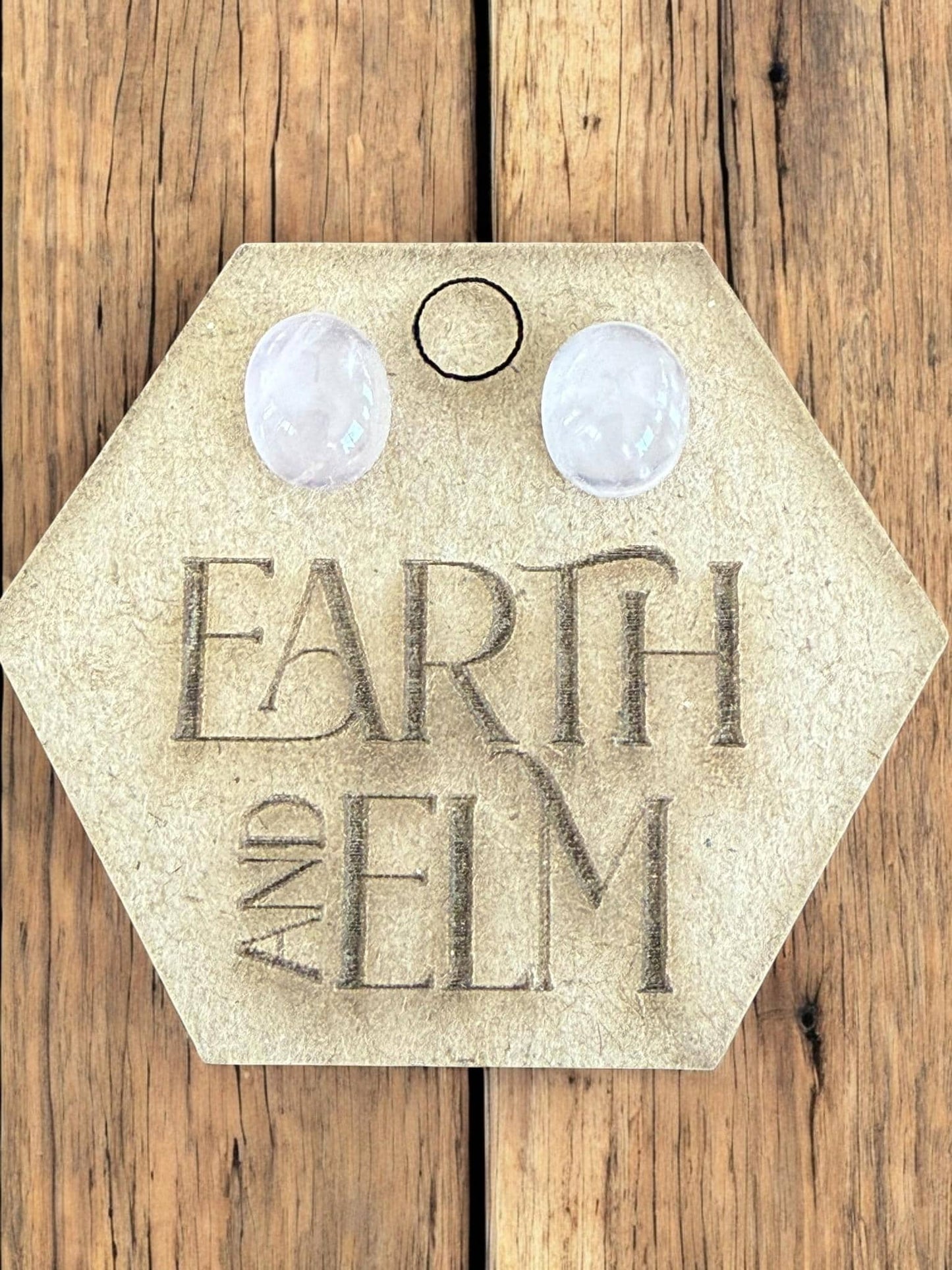 Rose Quartz Oval Studs - earthandelm