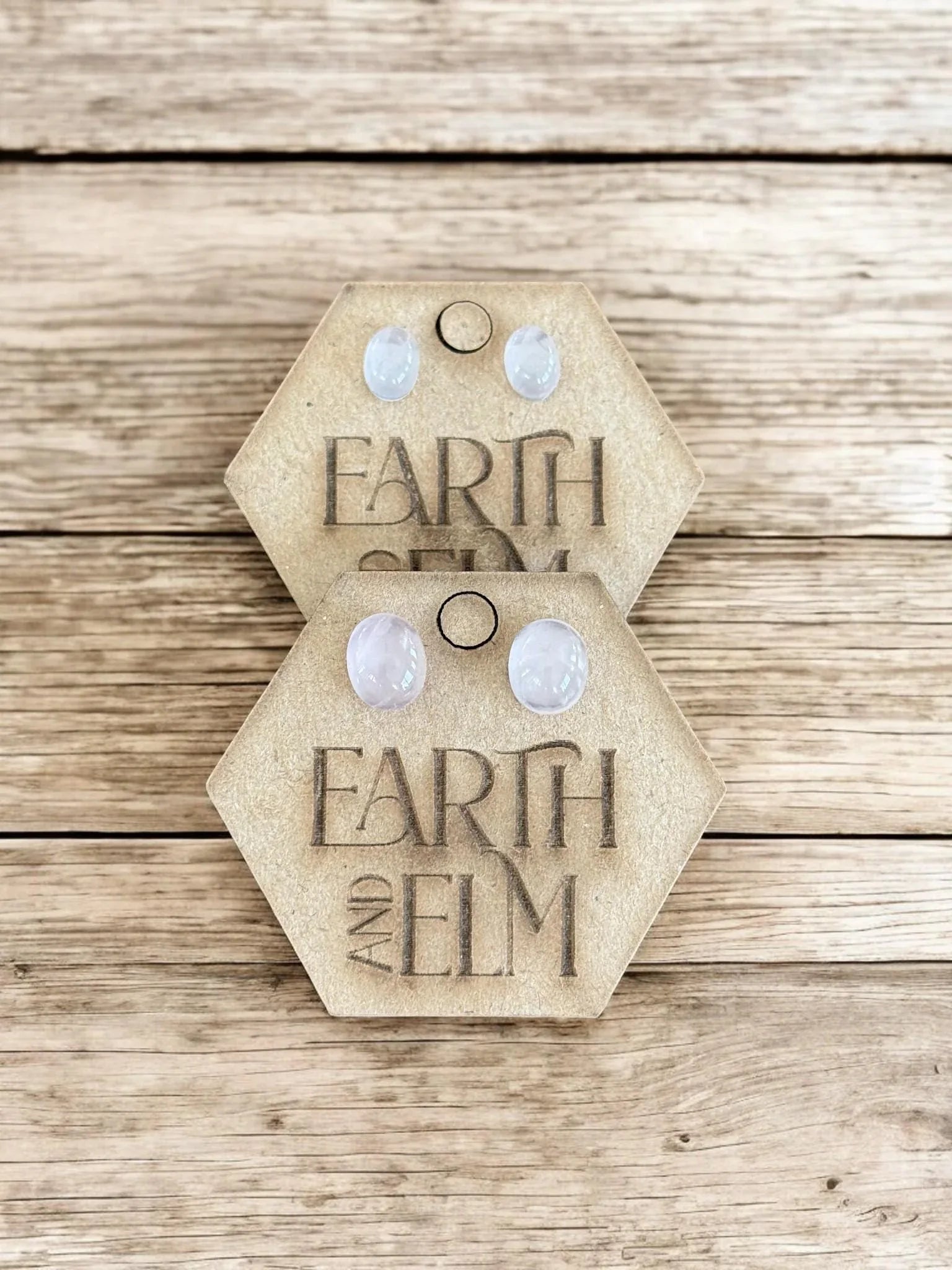 Rose Quartz Oval Studs - earthandelm