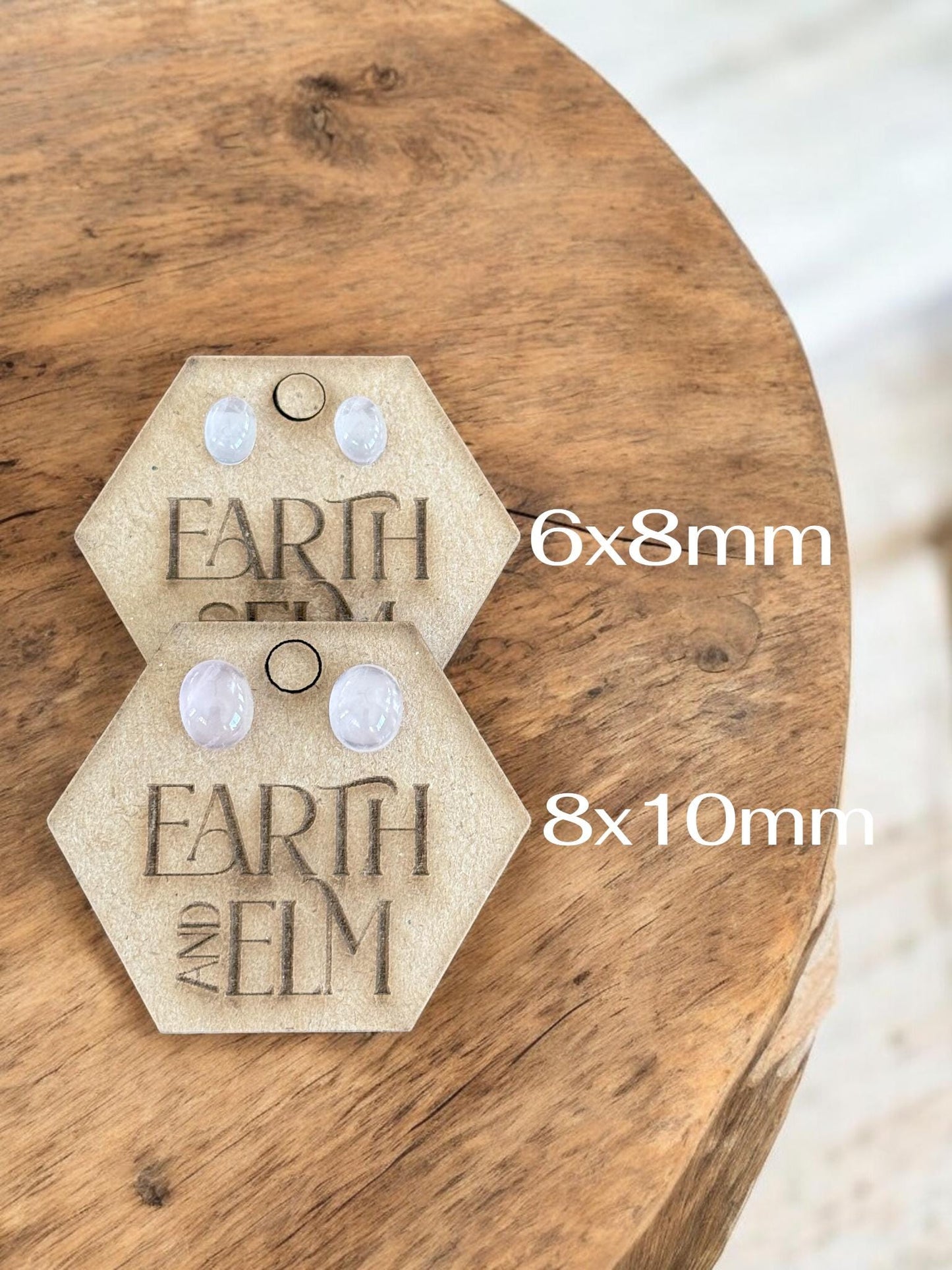 Rose Quartz Oval Studs - earthandelm