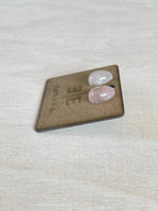 Rose Quartz Pear Studs - earthandelm