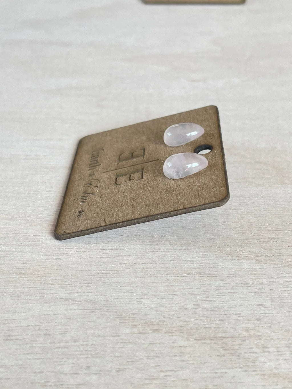 Rose Quartz Pear Studs - earthandelm