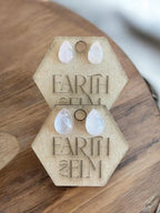 Rose Quartz Pear Studs - earthandelm