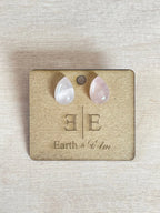 Rose Quartz Pear Studs - earthandelm