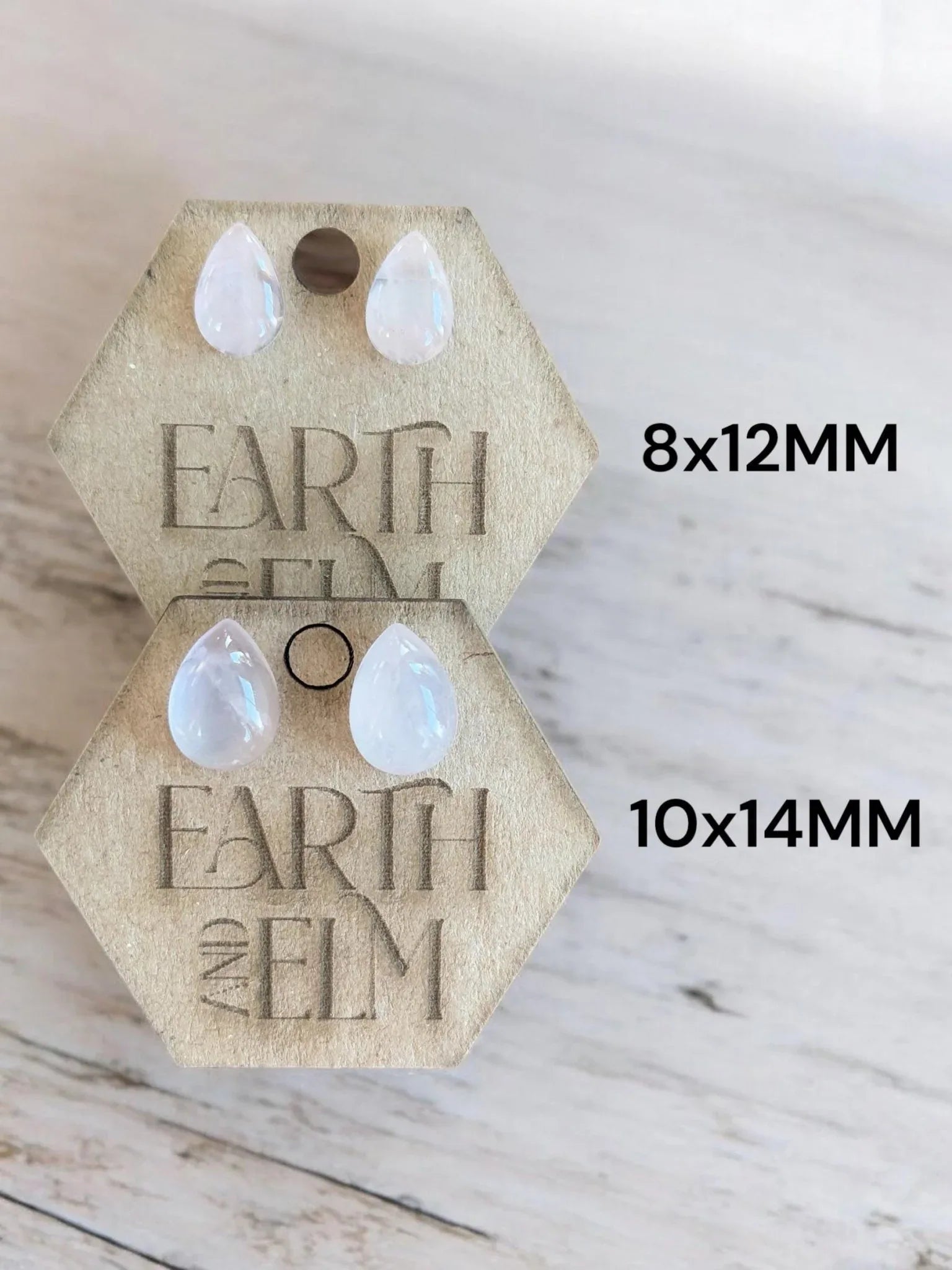 Rose Quartz Pear Studs - earthandelm