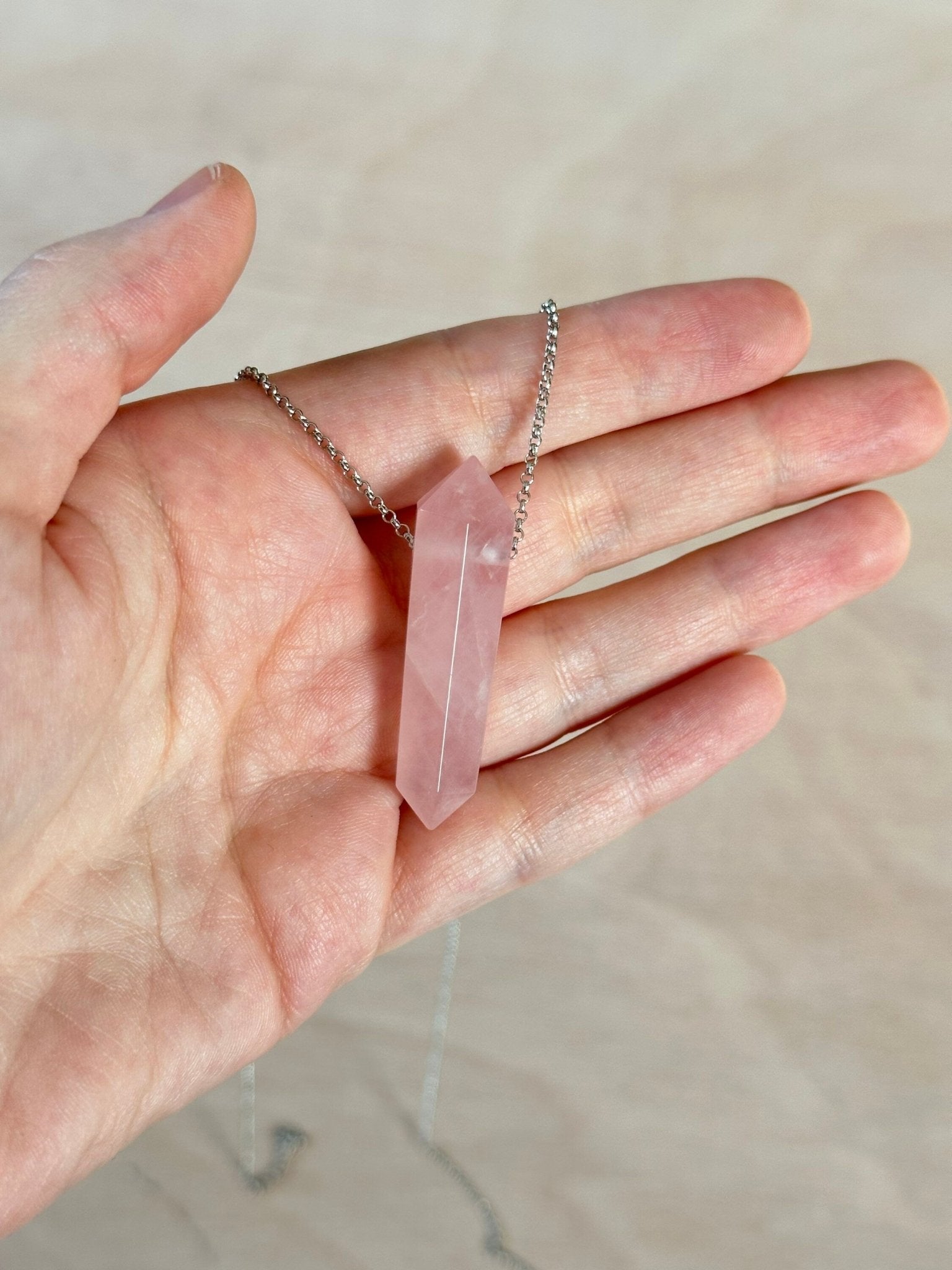 Rose Quartz Point Necklace - earthandelm