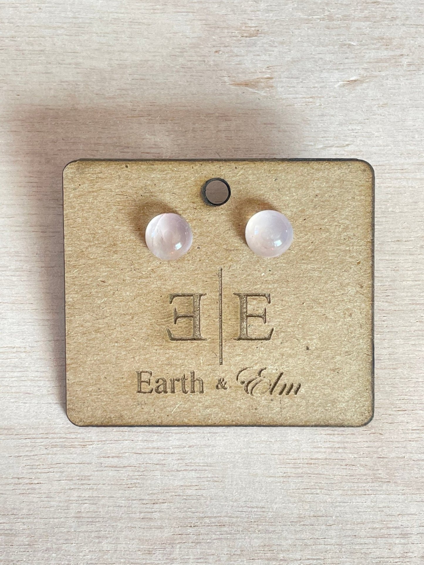 Rose Quartz Round Gemstone Studs - earthandelm