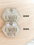 Rose Quartz Trillion Studs - earthandelm