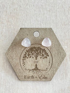 Rose Quartz Trillion Studs - earthandelm