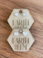 Rose Quartz Trillion Studs - earthandelm