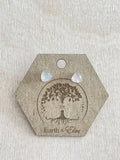 Rose Quartz Trillion Studs - earthandelm