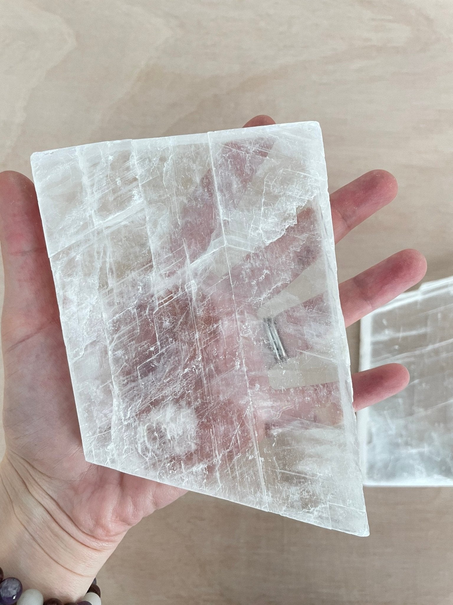 Selenite Charging Slab | Selenite Slice | Authentic Selenite | Raw Selenite - earthandelm