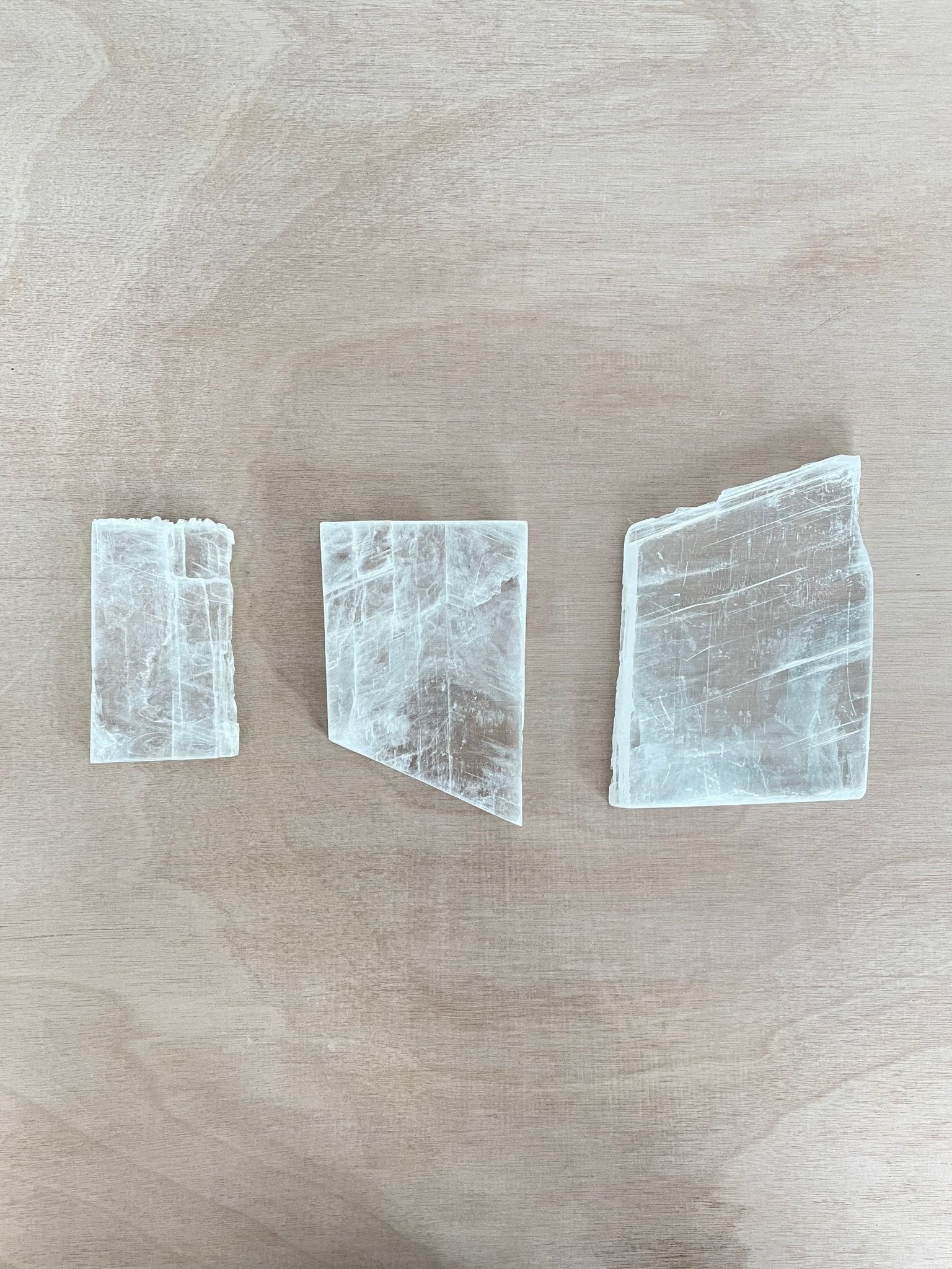 Selenite Charging Slab | Selenite Slice | Authentic Selenite | Raw Selenite - earthandelm