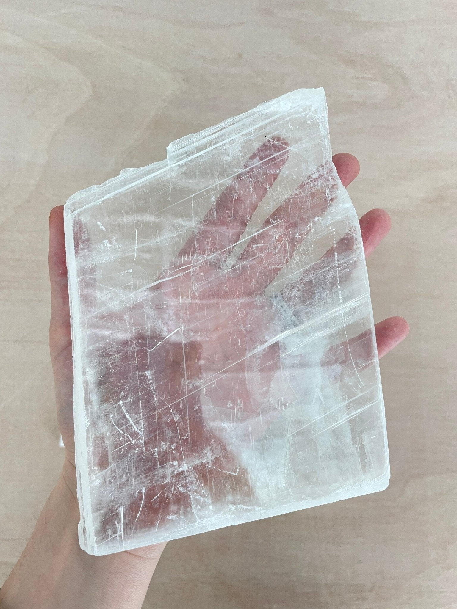 Selenite Charging Slab | Selenite Slice | Authentic Selenite | Raw Selenite - earthandelm