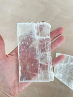 Selenite Charging Slab | Selenite Slice | Authentic Selenite | Raw Selenite - earthandelm