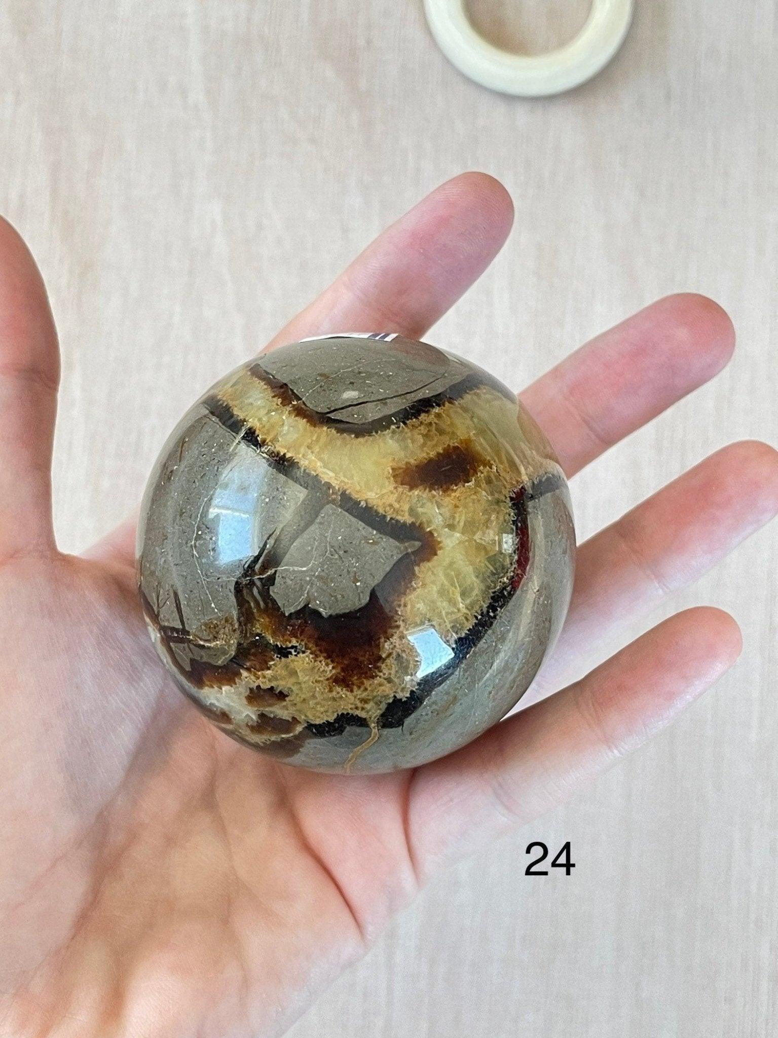 Septarian Sphere | Septarian Crystal | Crystal Ball | Crystal Sphere | Dragon Egg Sphere | 64mm | 60mm | 59mm - earthandelm