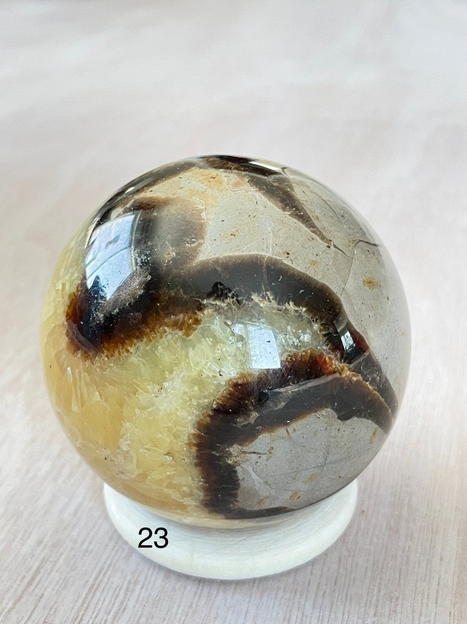 Septarian Sphere | Septarian Crystal | Crystal Ball | Crystal Sphere | Dragon Egg Sphere | 64mm | 60mm | 59mm - earthandelm