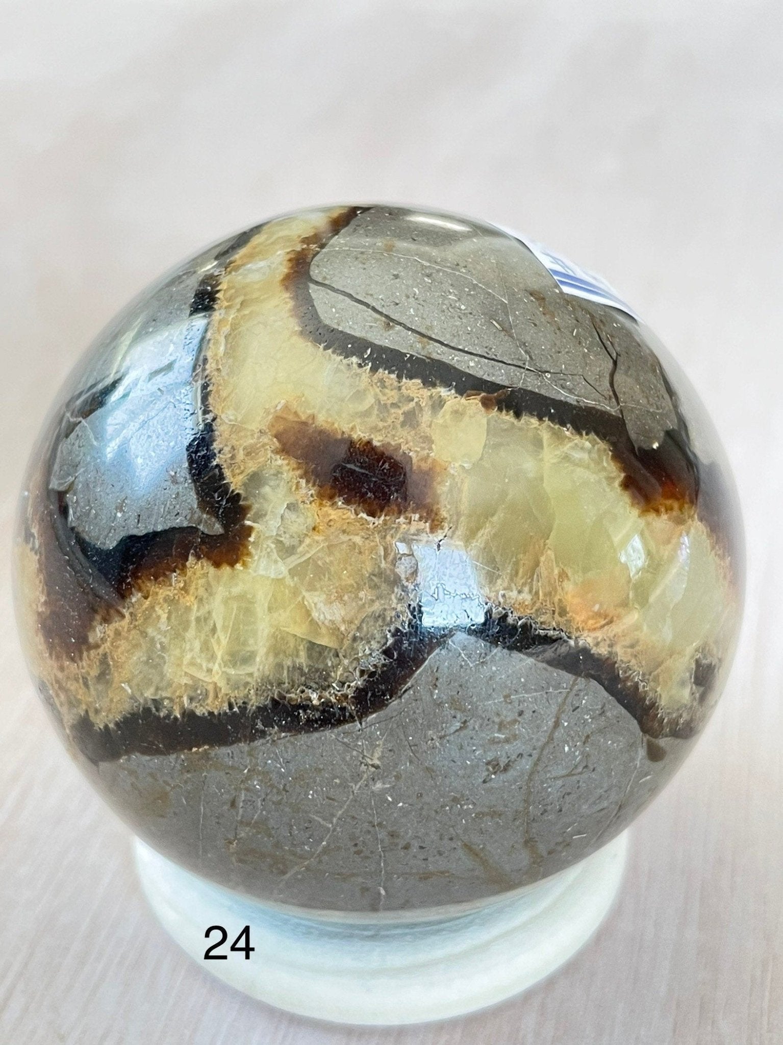 Septarian Sphere | Septarian Crystal | Crystal Ball | Crystal Sphere | Dragon Egg Sphere | 64mm | 60mm | 59mm - earthandelm