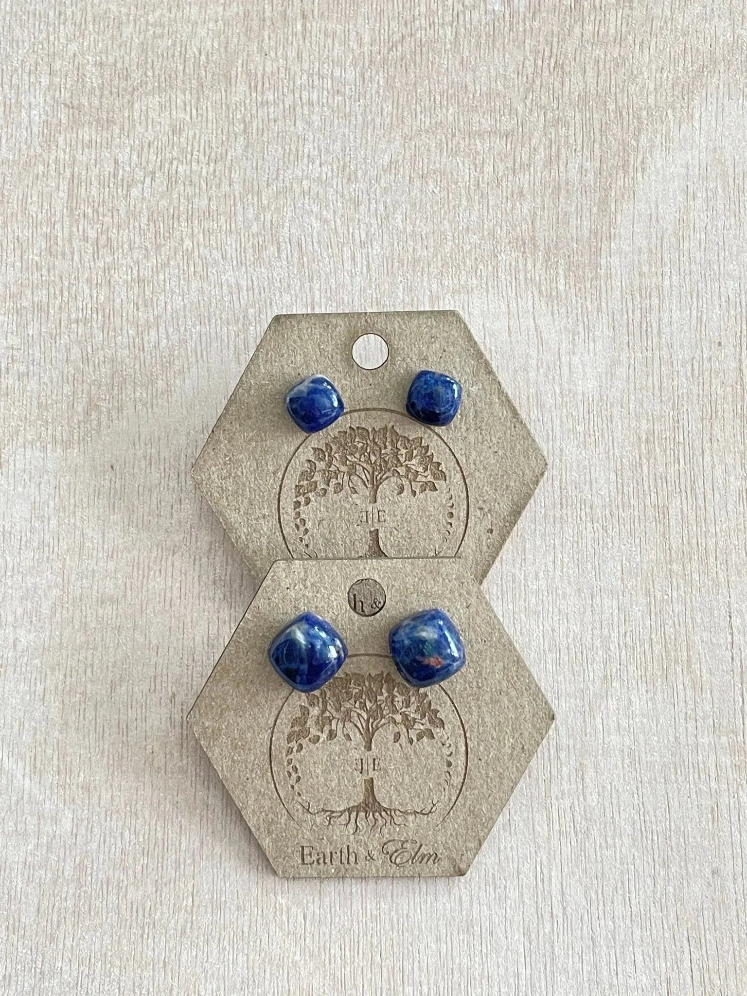 Sodalite Cushion Studs - earthandelm