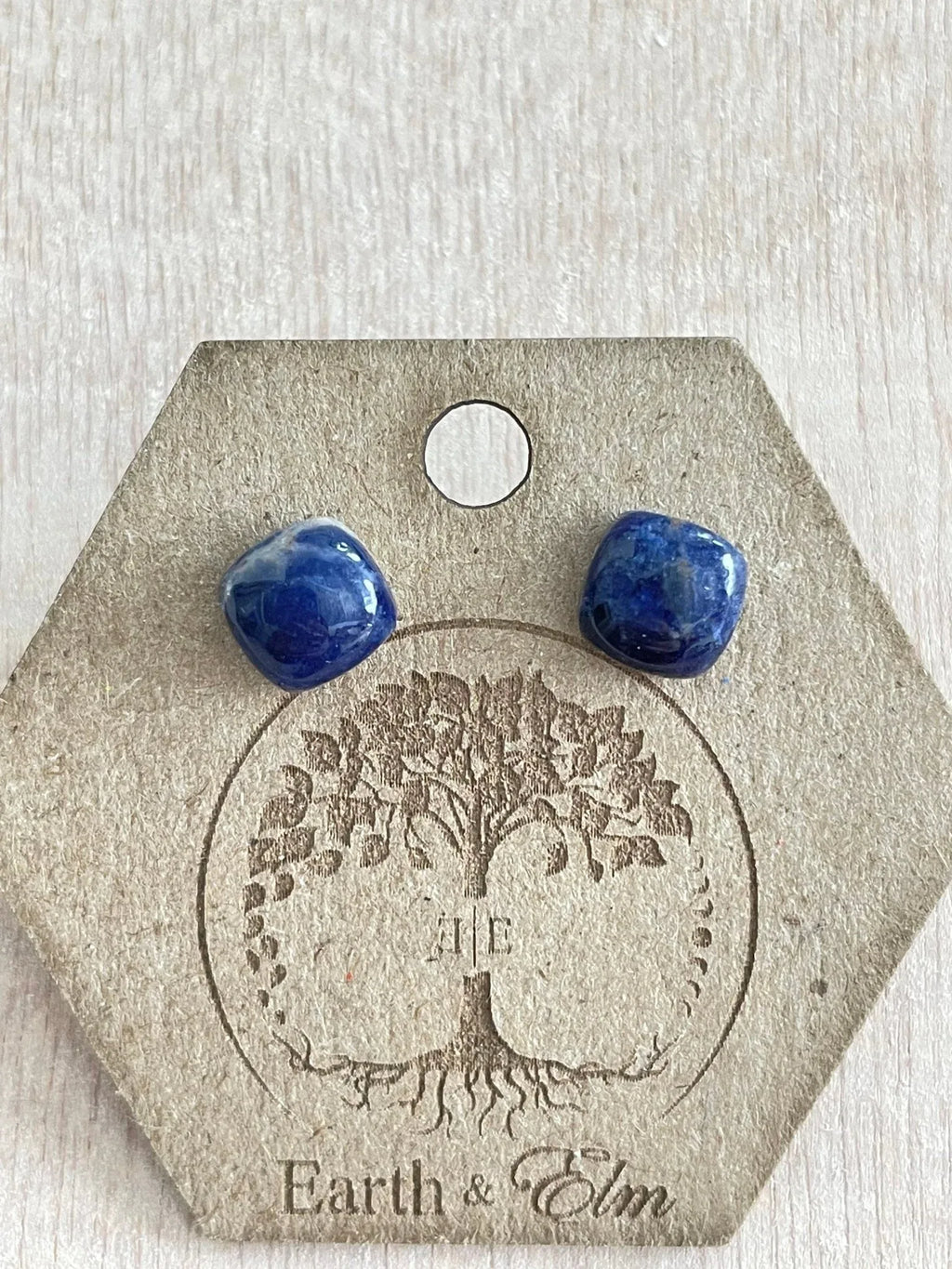 Sodalite Cushion Studs - earthandelm