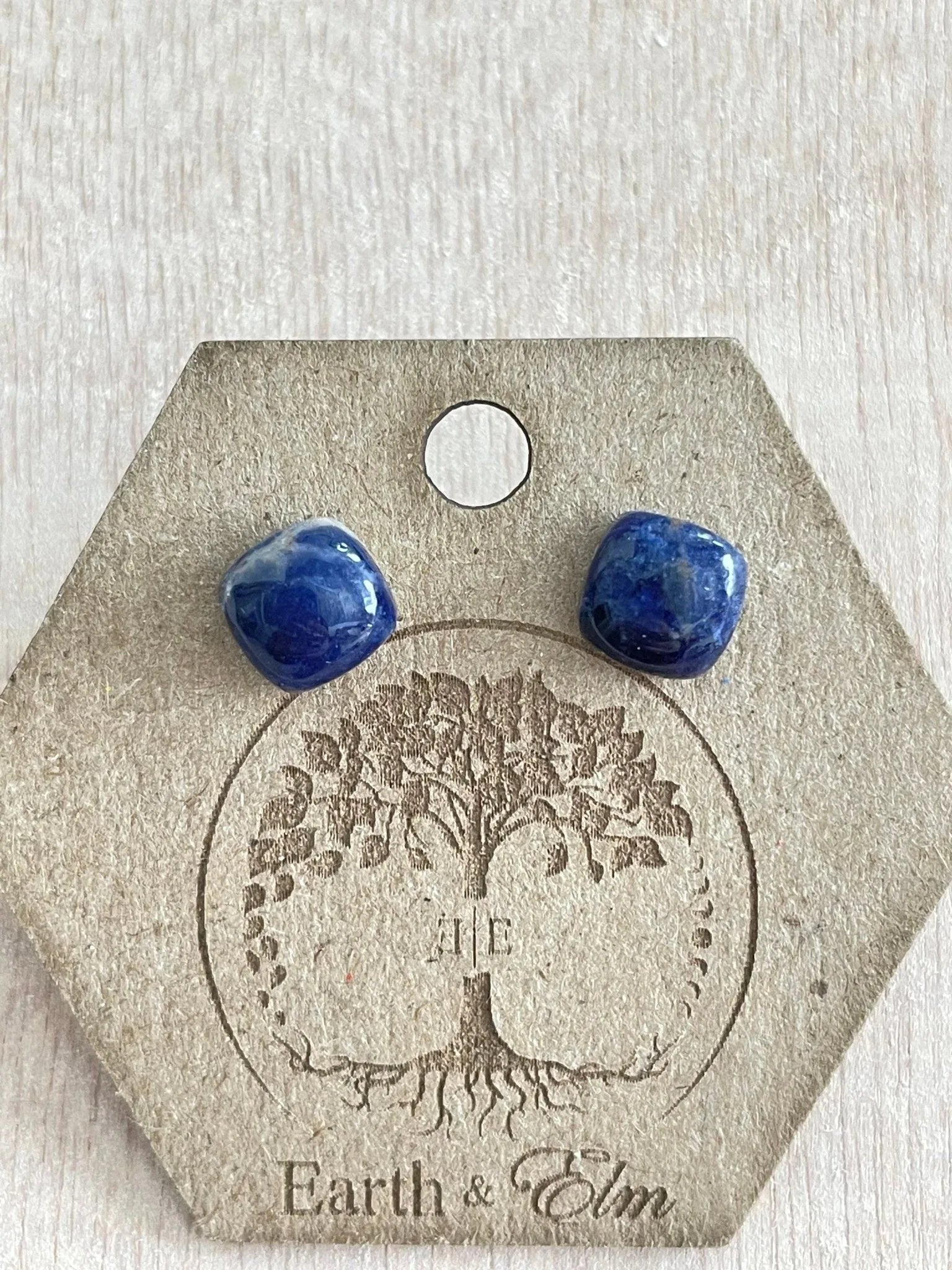 Sodalite Cushion Studs - earthandelm