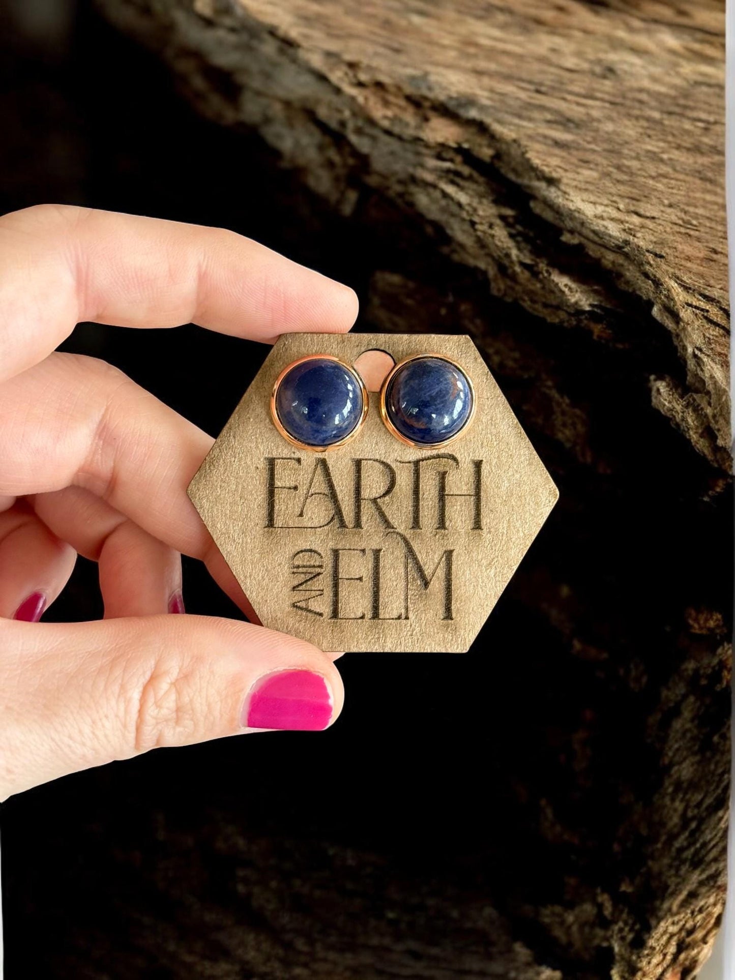 Sodalite in Metal Settings - earthandelm