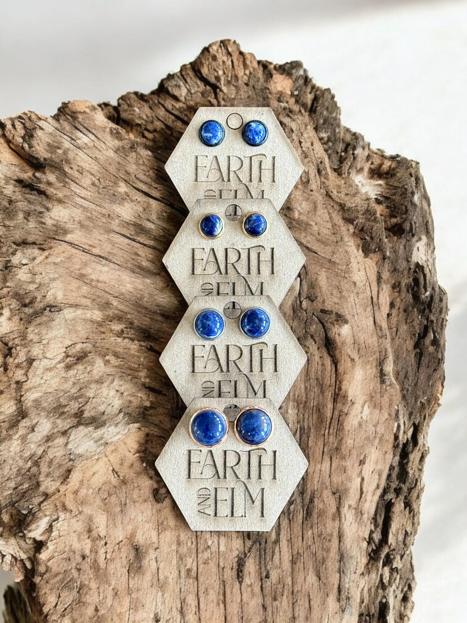 Sodalite in Metal Settings - earthandelm