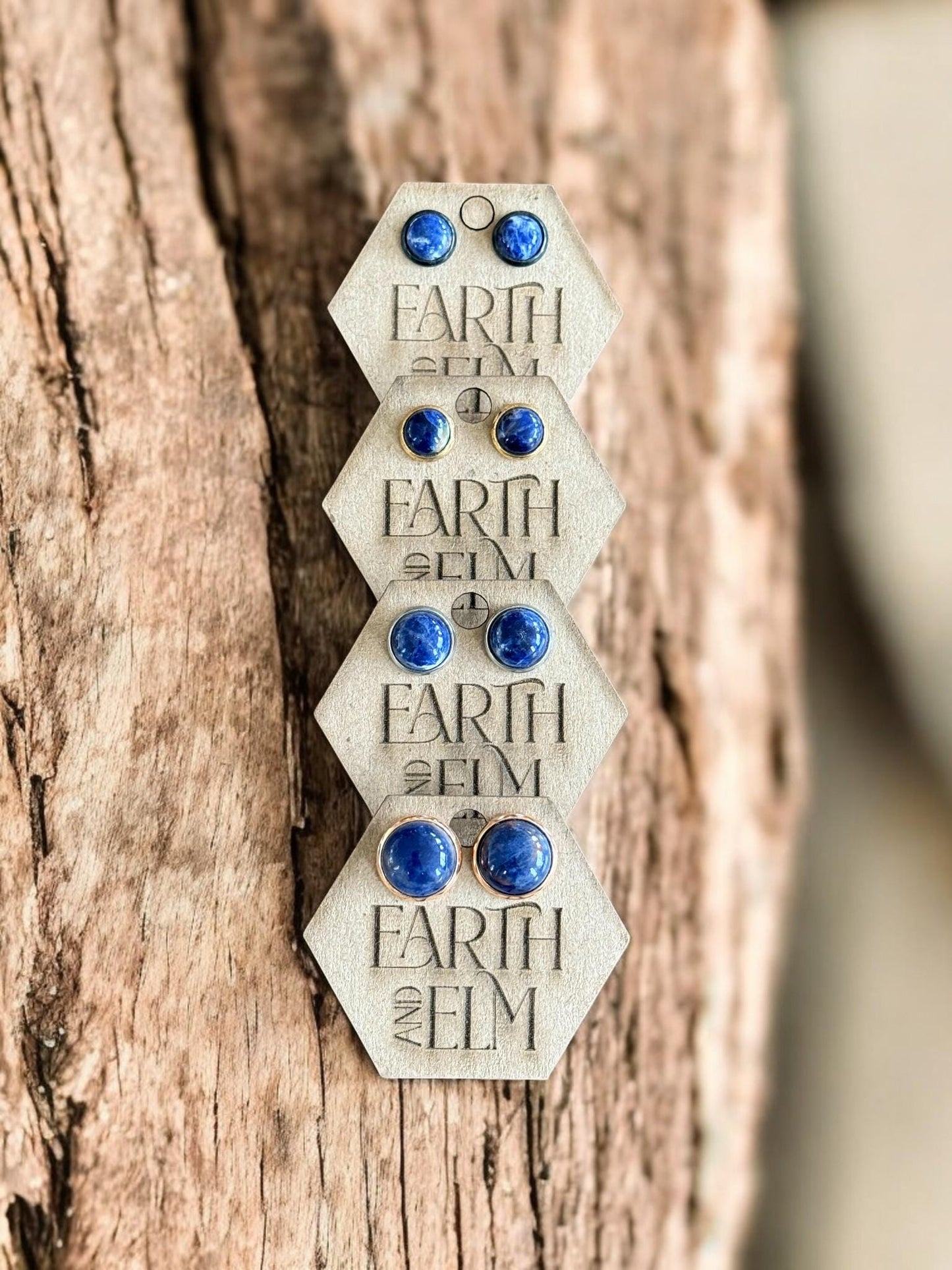 Sodalite in Metal Settings - earthandelm