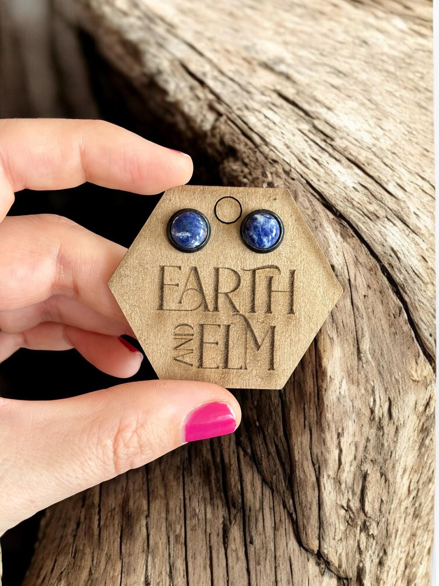 Sodalite in Metal Settings - earthandelm