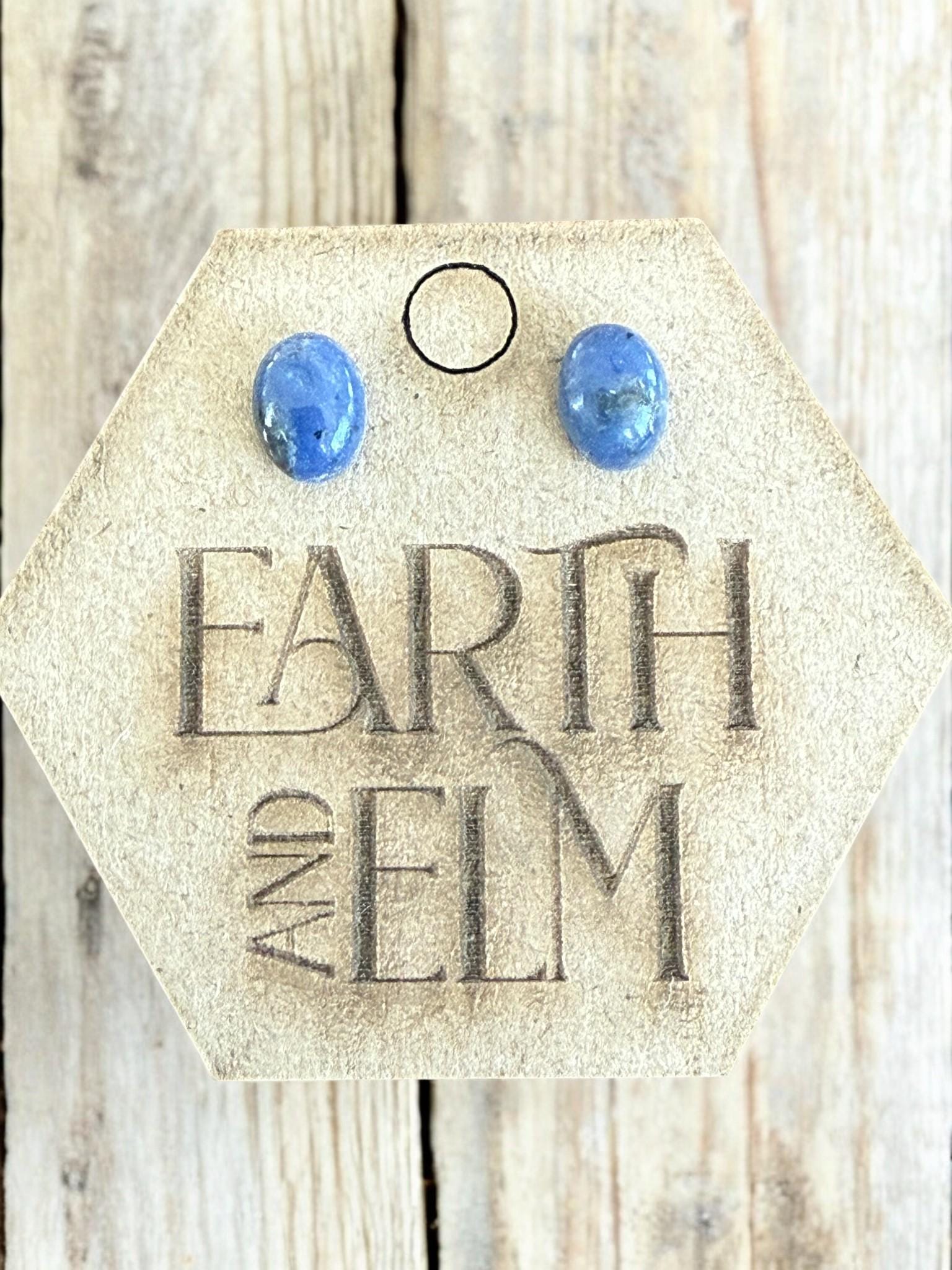 Sodalite Oval Stud Earrings - earthandelm