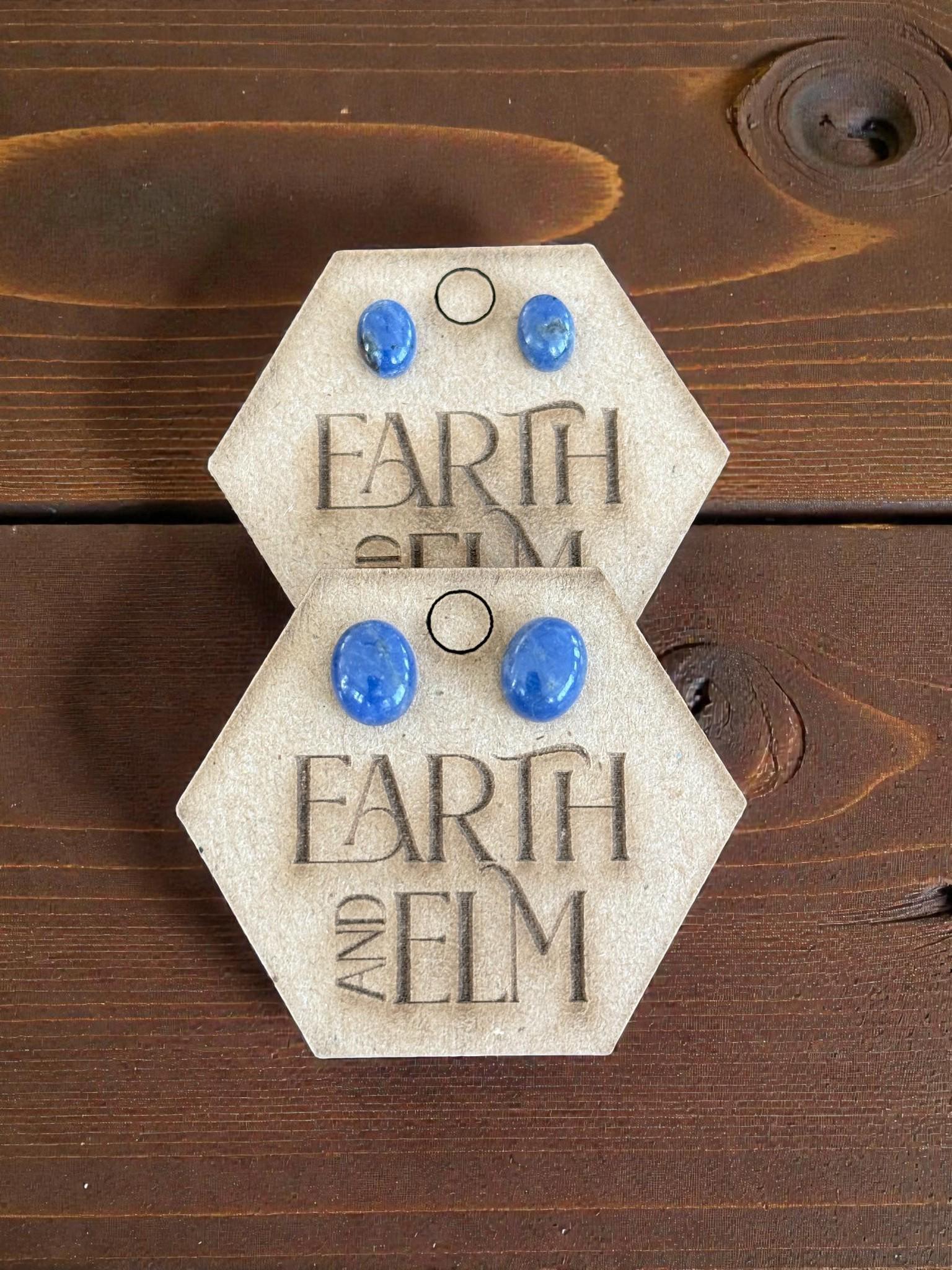 Sodalite Oval Stud Earrings - earthandelm