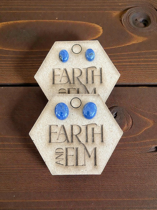Sodalite Oval Stud Earrings - earthandelm