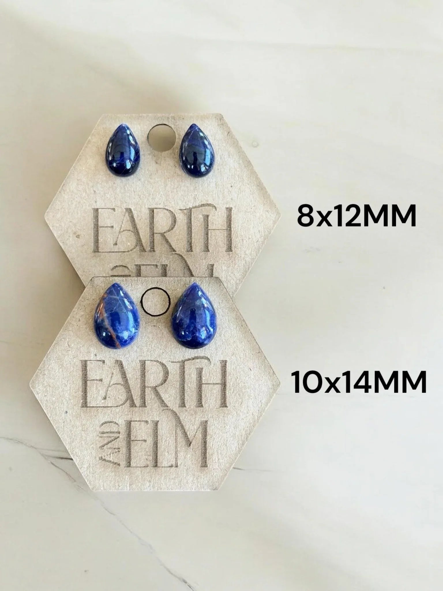 Sodalite Pear Studs - earthandelm