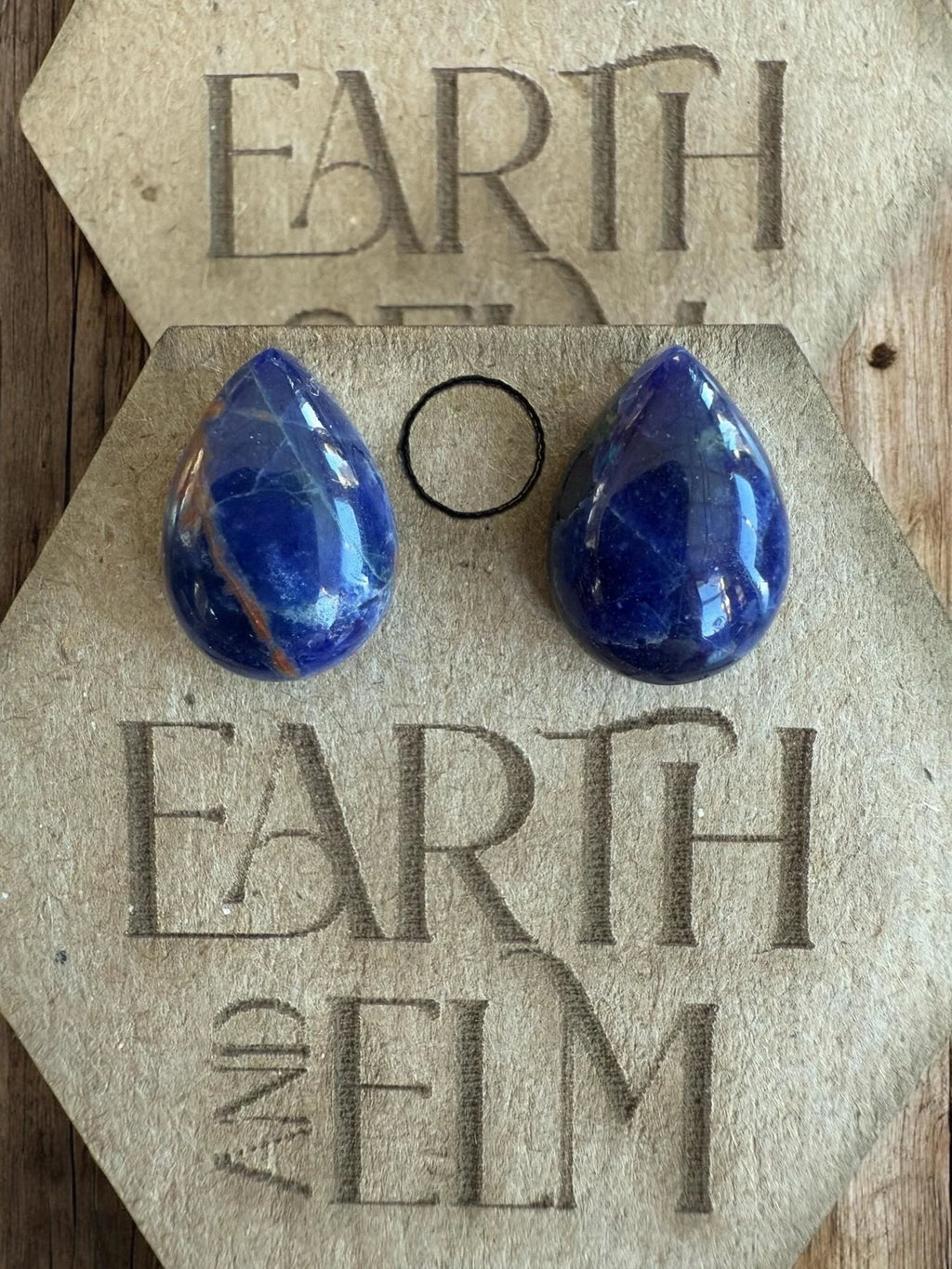 Sodalite Pear Studs - earthandelm
