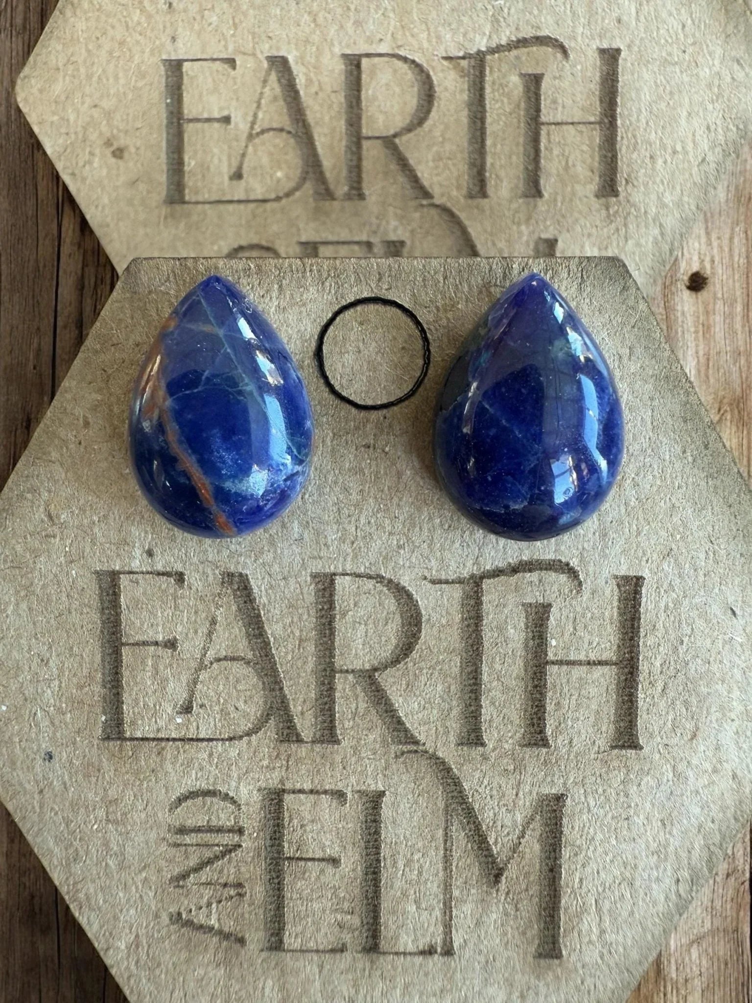 Sodalite Pear Studs - earthandelm
