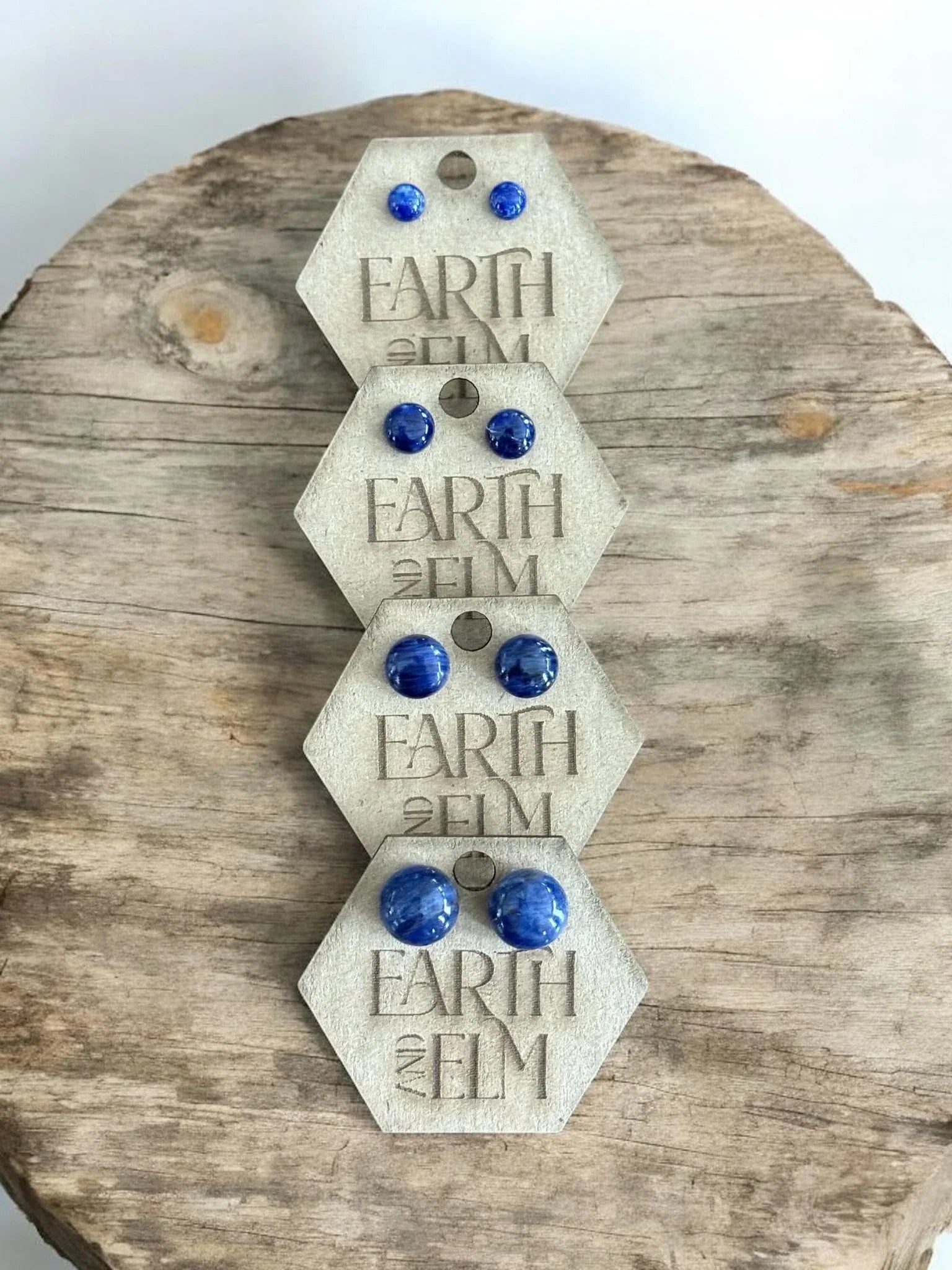 Sodalite Round Gemstone Studs - earthandelm