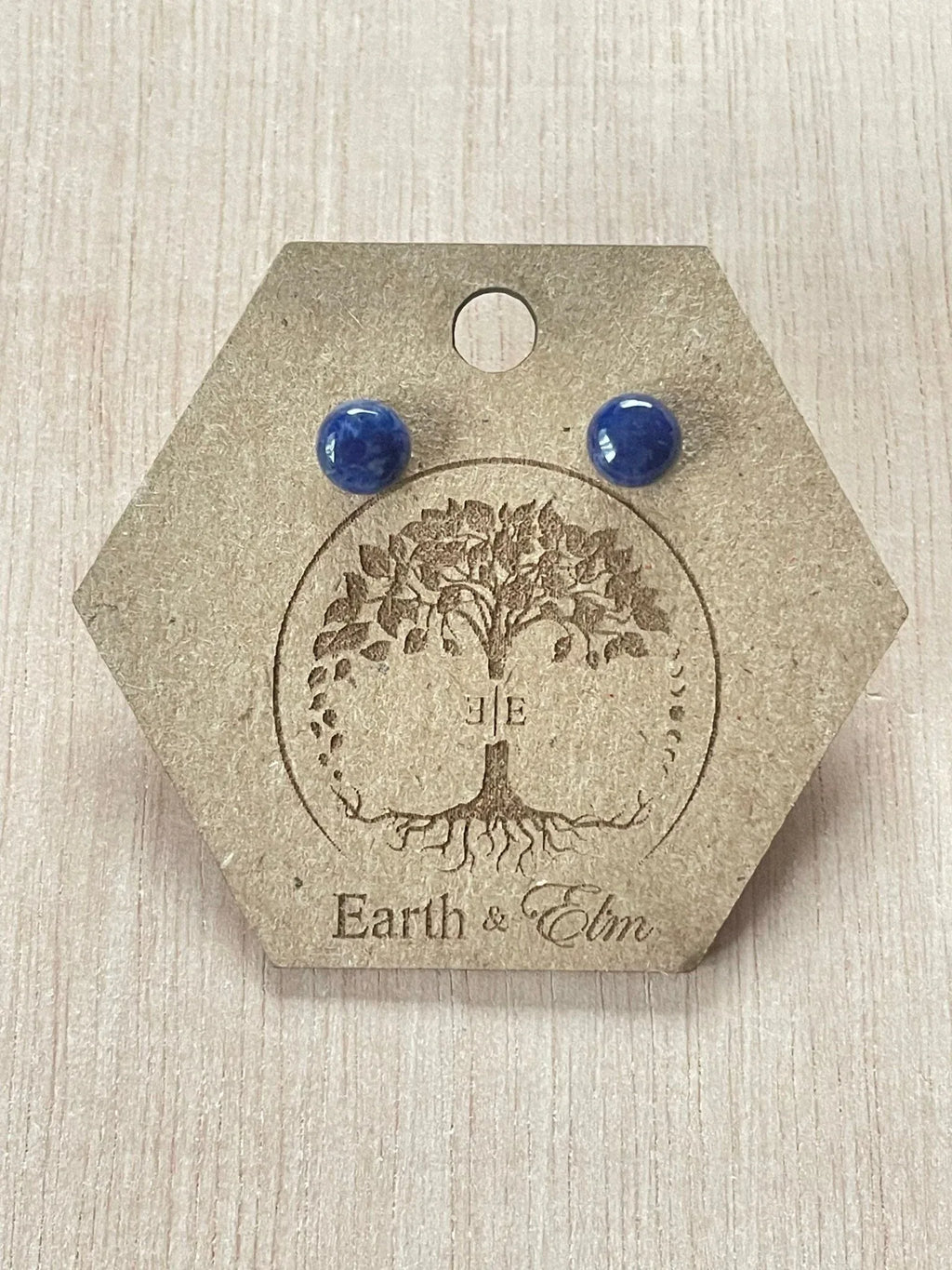 Sodalite Round Gemstone Studs - earthandelm