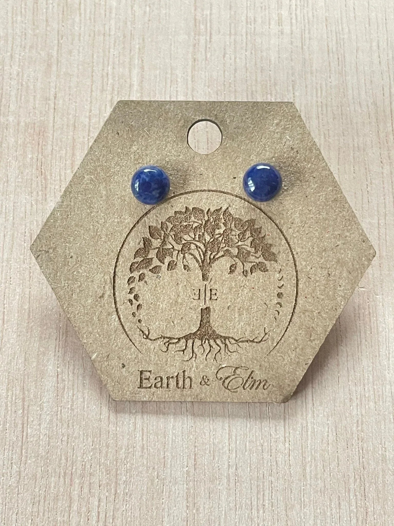Sodalite Round Gemstone Studs - earthandelm