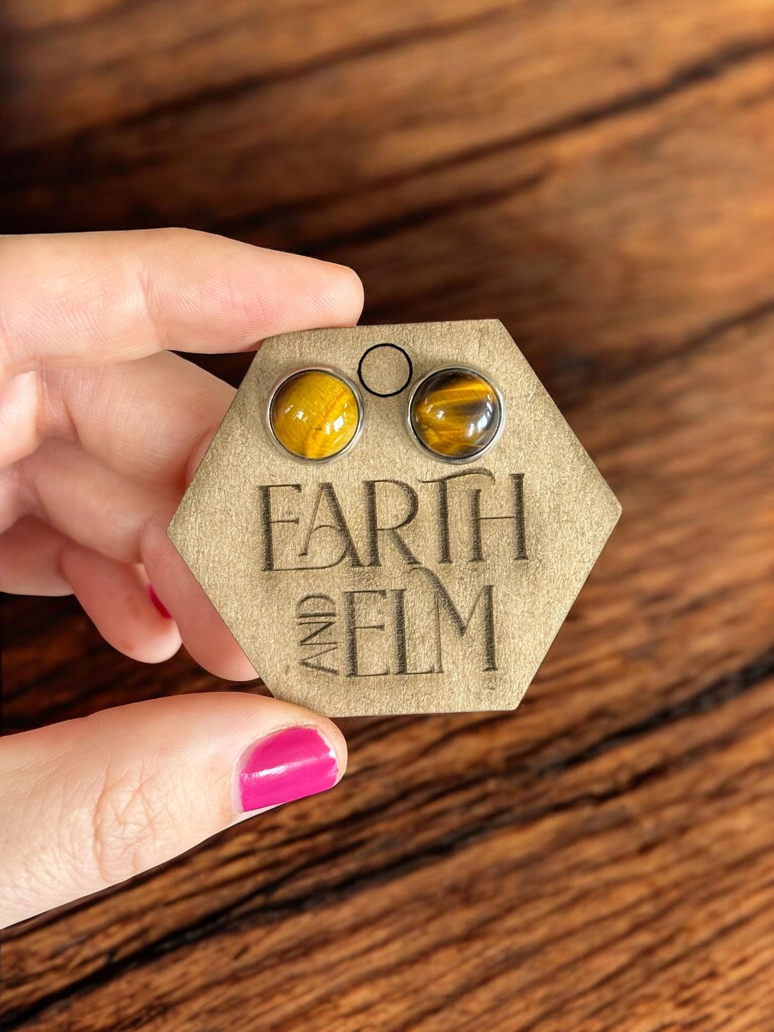 Tigers Eye in Metal Settings - earthandelm
