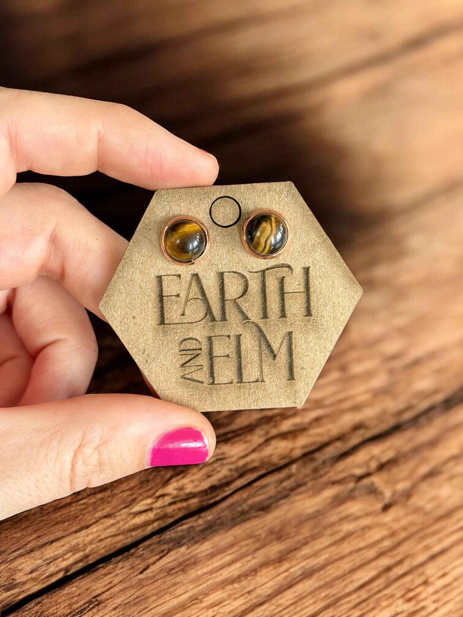 Tigers Eye in Metal Settings - earthandelm