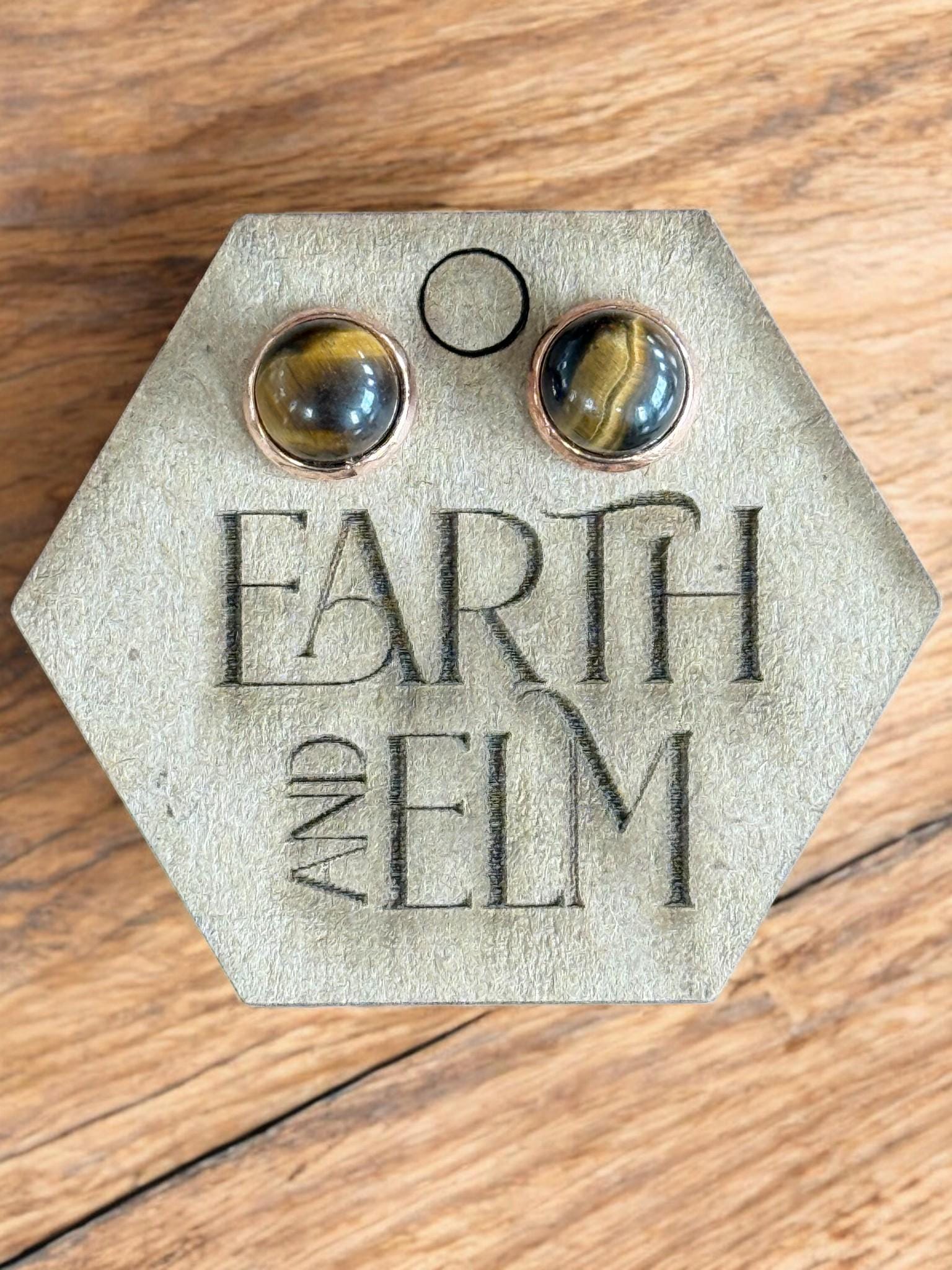 Tigers Eye in Metal Settings - earthandelm