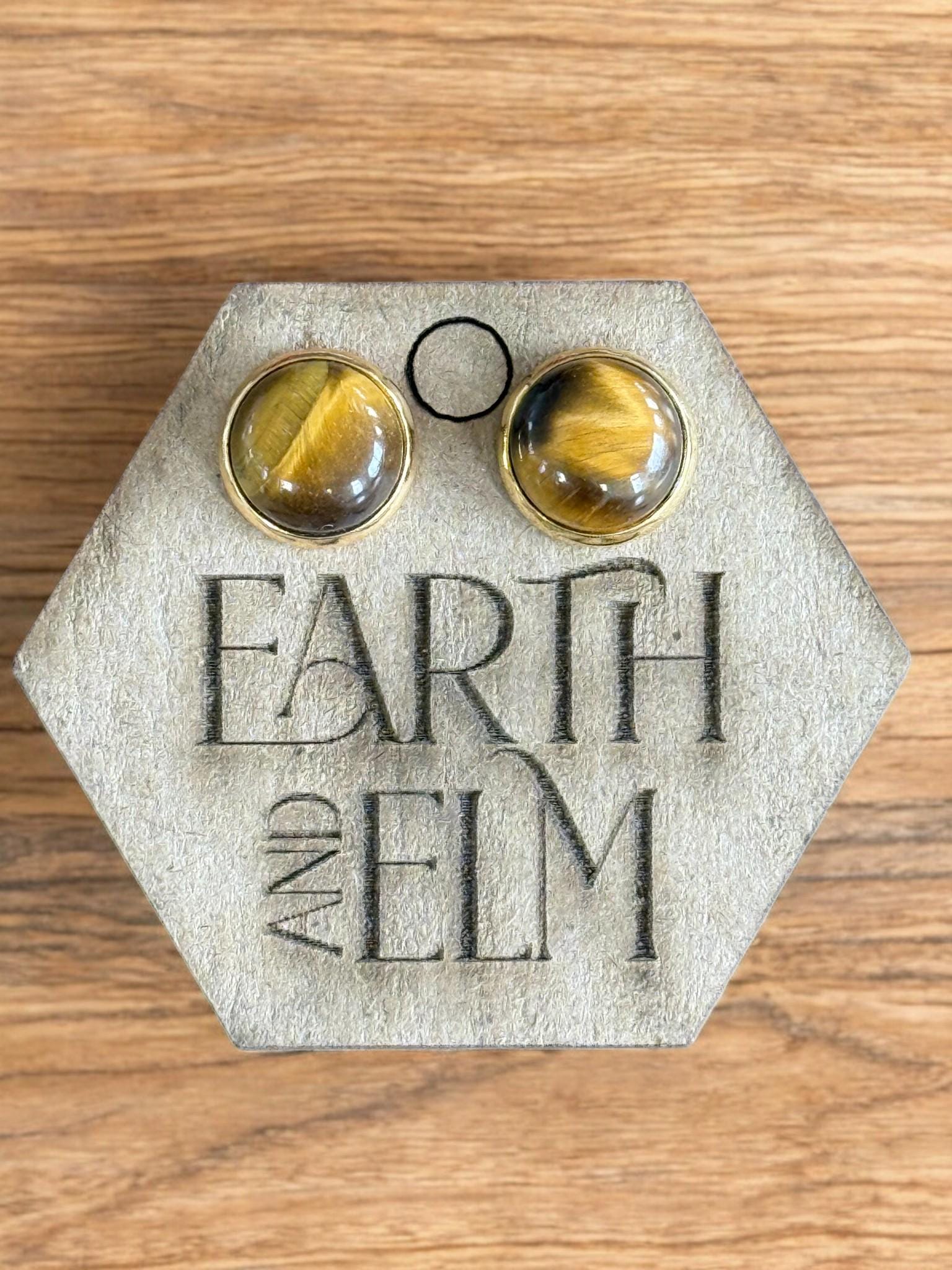 Tigers Eye in Metal Settings - earthandelm