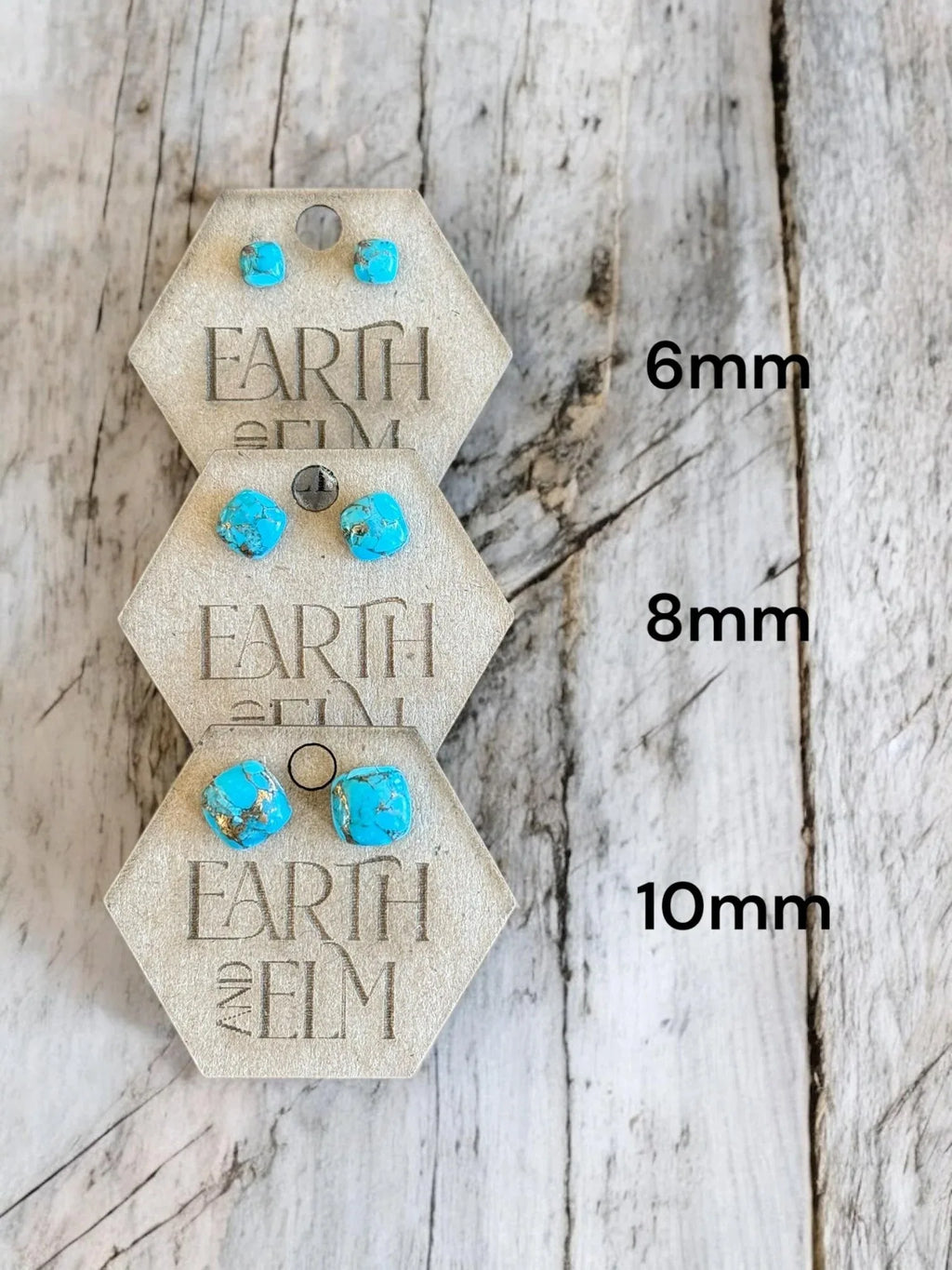 Turquoise Cushion Studs - earthandelm