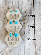 Turquoise Cushion Studs - earthandelm