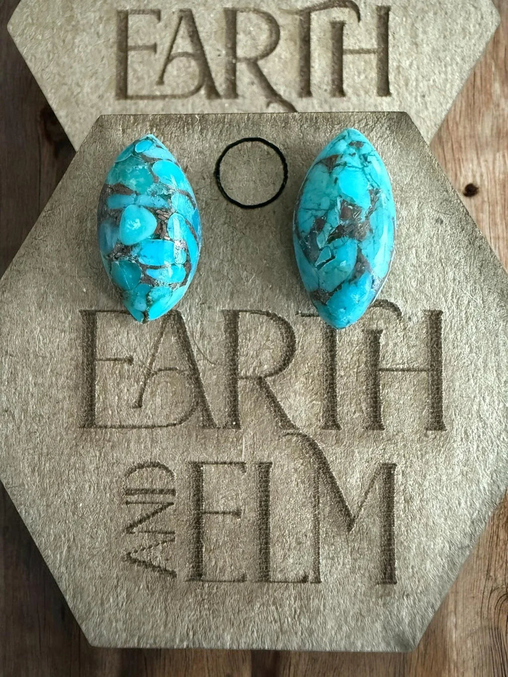 Turquoise Marquise Studs - earthandelm
